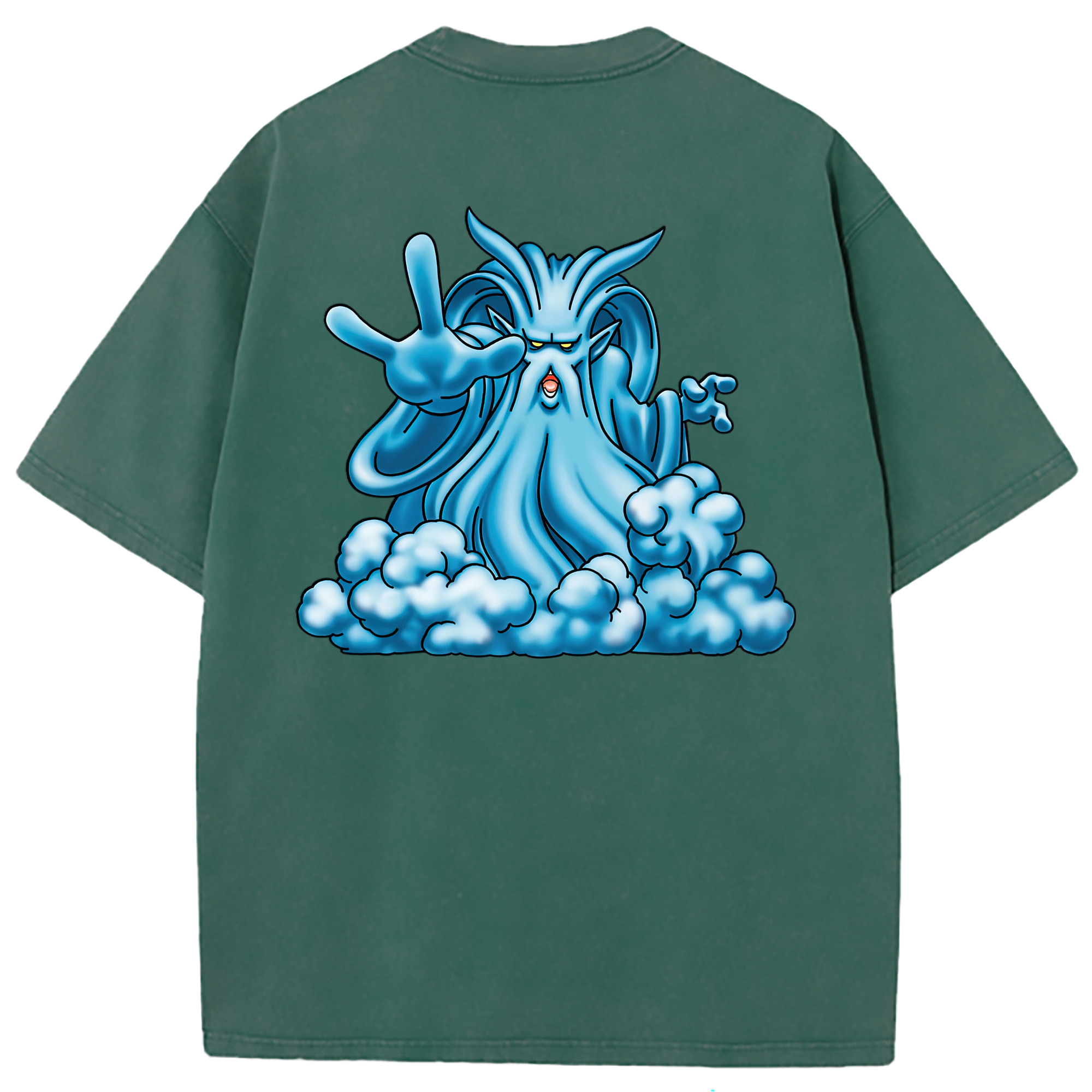 （画像用） ドラゴンクエスト Doragon Kuesuto Dragon Quest 綿100% ヴィンテージ風 半袖Tシャツ（背面プリント）